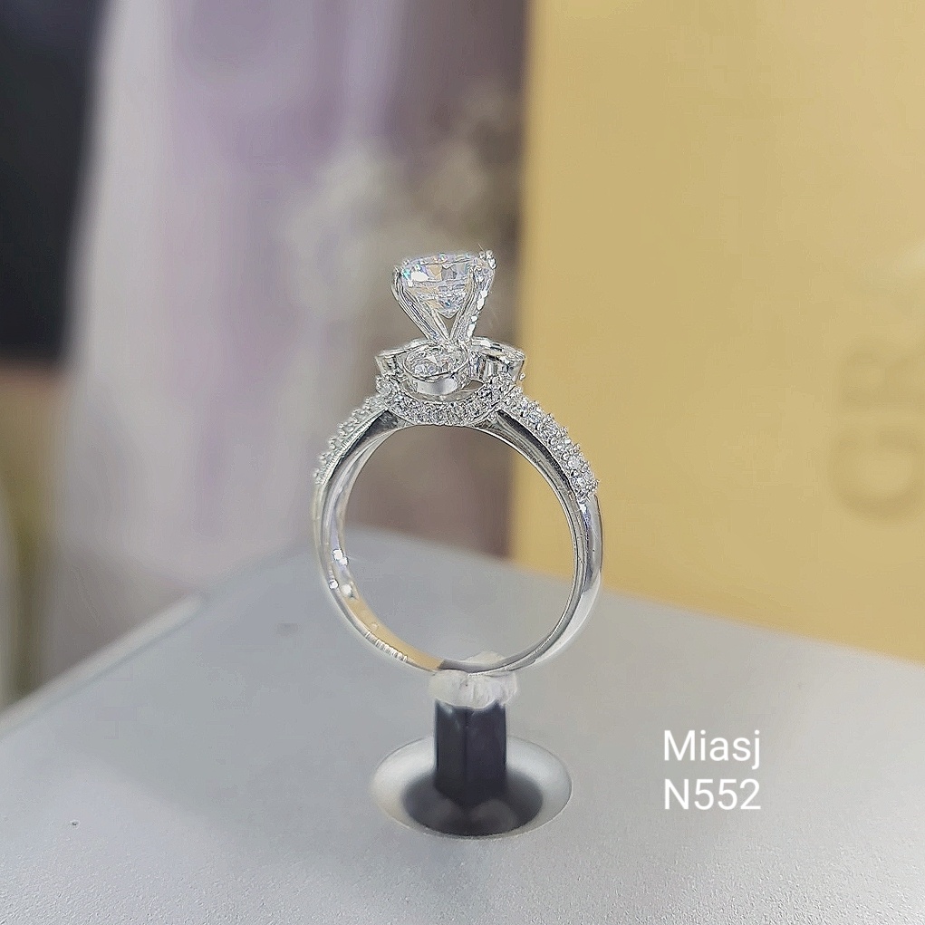 Nhẫn nữ kiểu xoàng bạc Ý S925 MiASJ N552 nữ nạm đá cao cấp, sang trọng