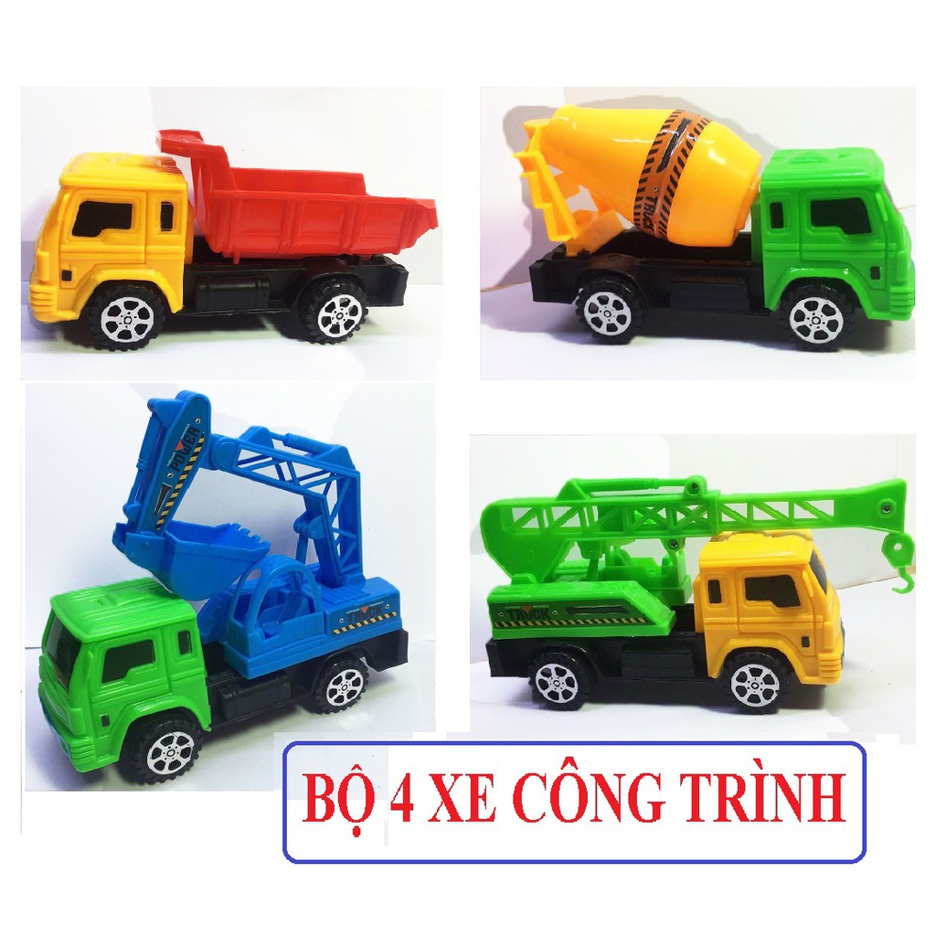 Đồ Chơi Xe Công Trình Minh Ký 4 bánh chạy trớn