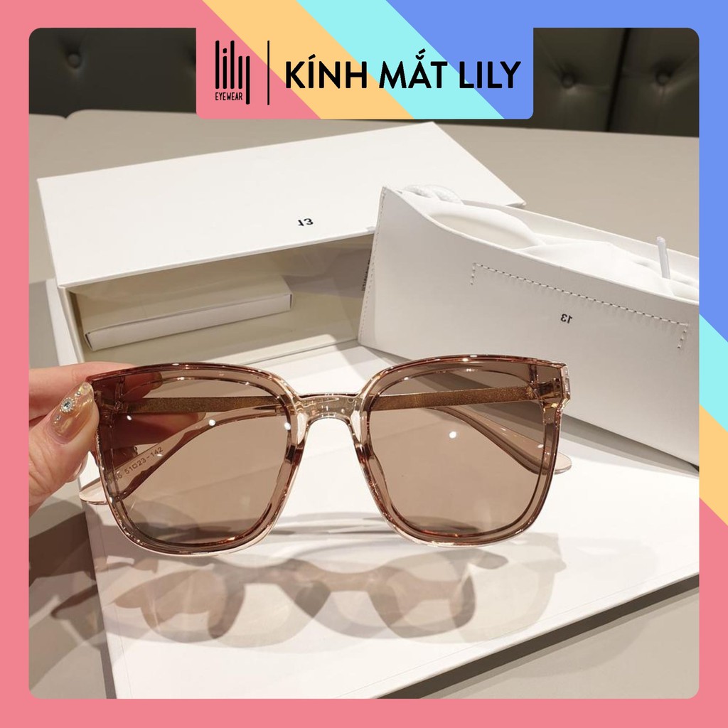 Gọng Kính Mát Nam Nữ Vuông Lilyeyewear Gọng Kính Râm Nam Nữ Chữ V Thời Trang Hàn Quốc 6035
