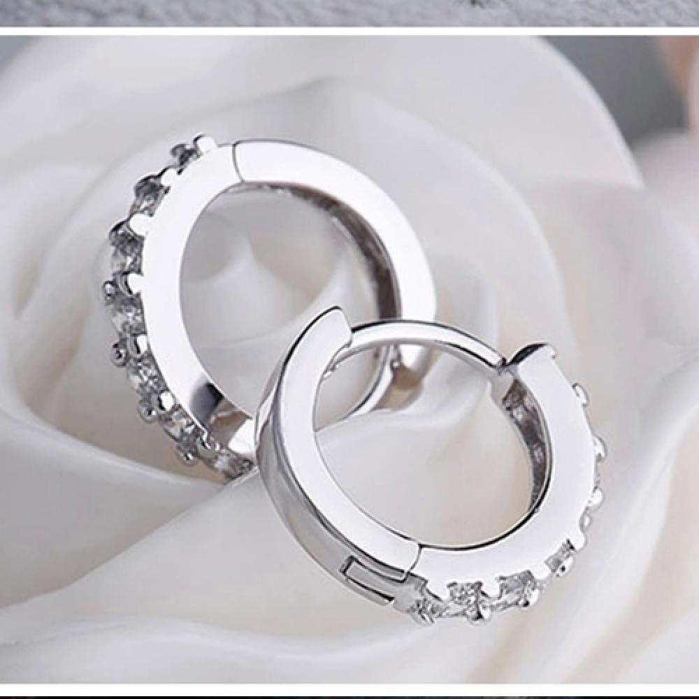 Khuyên Tai Tròn Mạ Bạc Thanh Lịch Thời Trang Cho Nữ