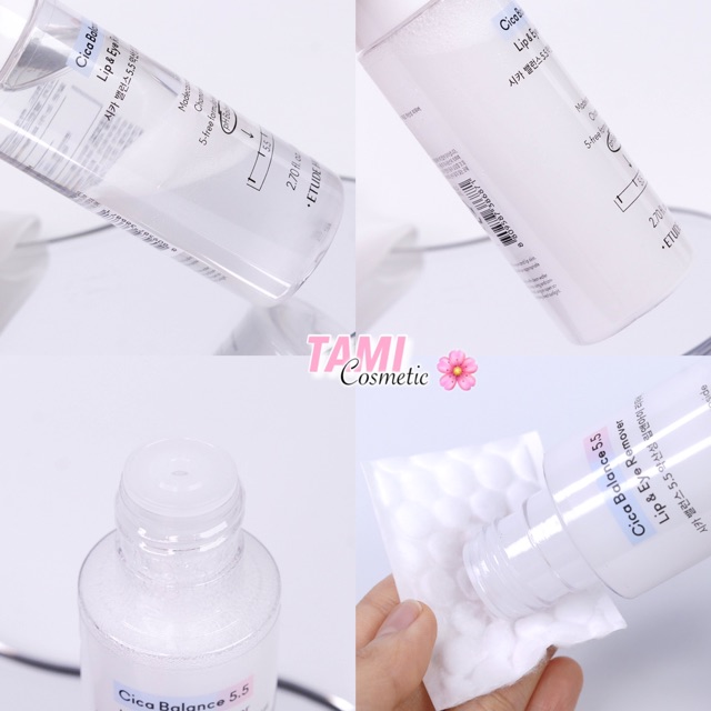 Tẩy Trang Mắt Môi Etude House Cica Balance 5.5 Lip &amp; Eye Remover (Bill Ảnh Cuối )