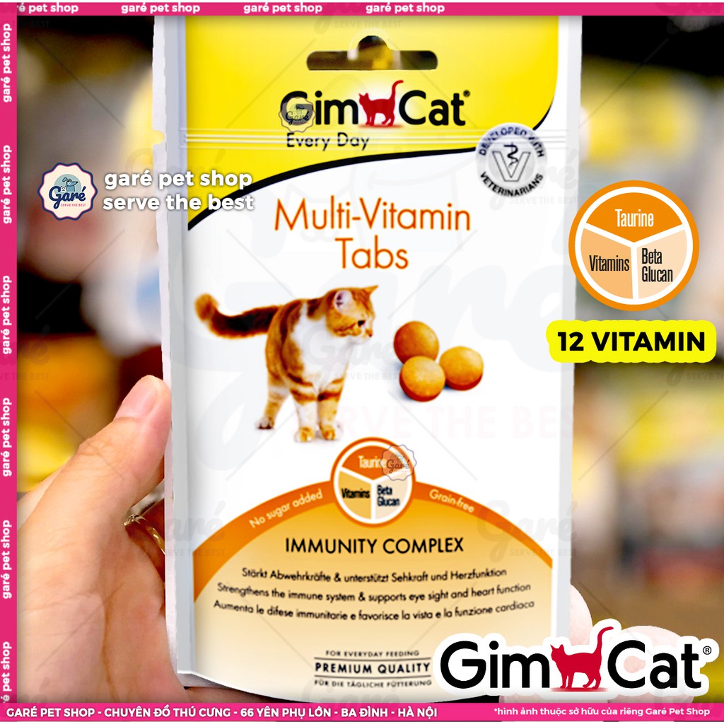 40g - Viên GimCat Skin &amp; Coat Tabs để Mèo có một lớp lông sáng bóng và làn da mịn màng