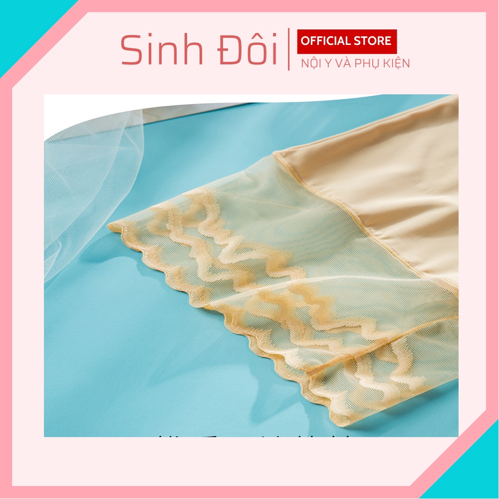 Quần lót mặc trong váy nữ chân ren cạp cao chống cuộn chất su mềm mịn thoáng mát không lộ đường may size 40kg-60kg