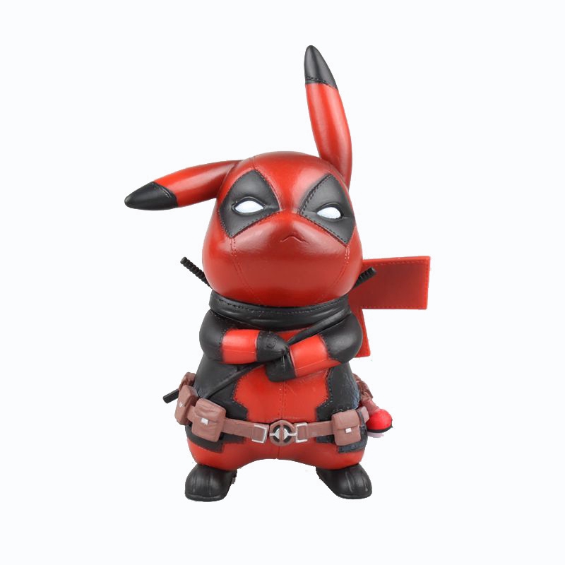 Búp bê mô phỏng Pikachu cosplay Captain America/Deadpool 15CM bằng PVC độc đáo