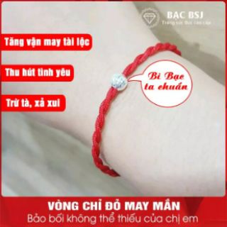 Vòng tay chỉ đỏ mix bạc ta chuẩn