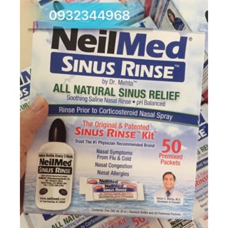Rửa mũi Neilmed + 50 gói muối (mẫu mới nhất)