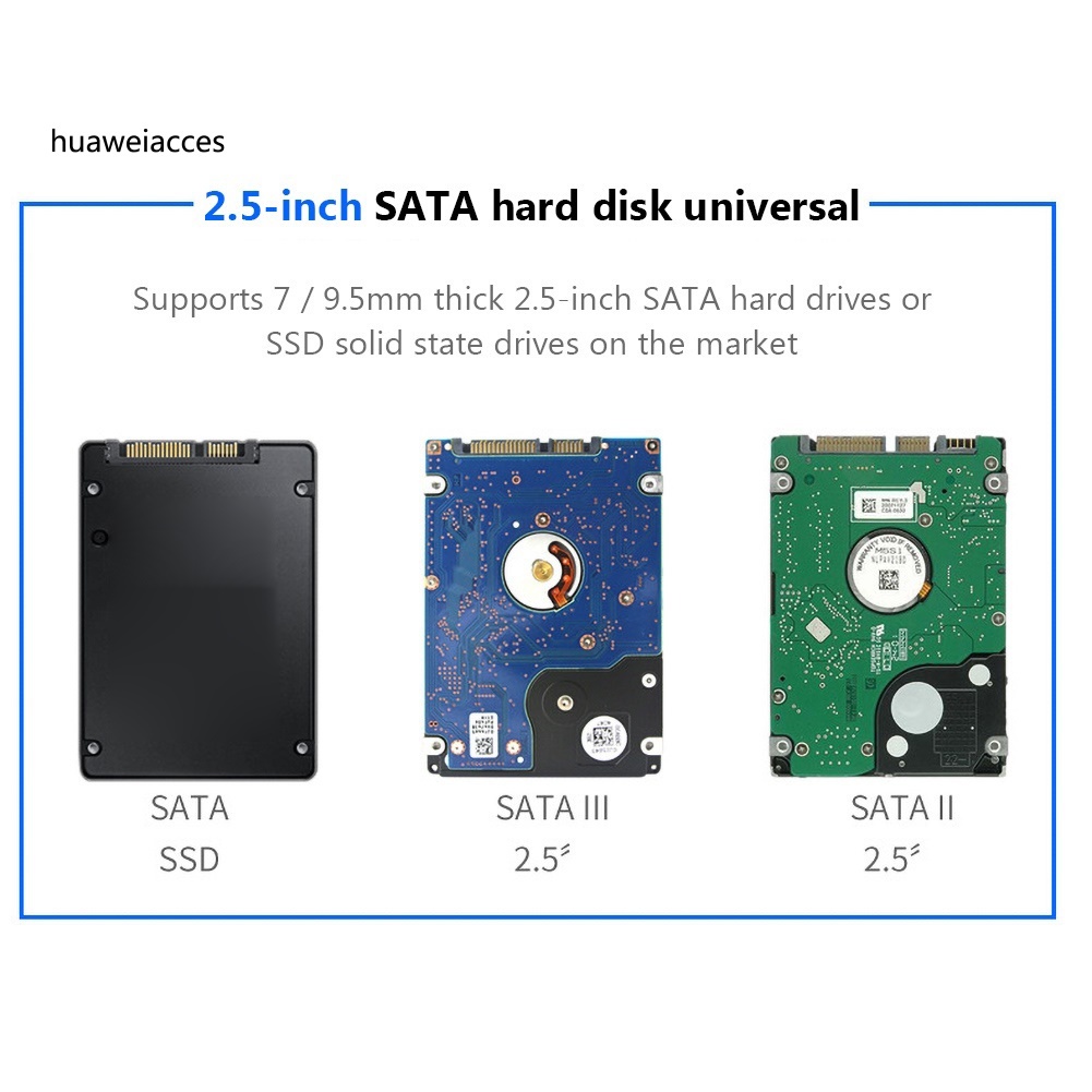 HUA-2.5 Inch USB 3.0 SATA SSD Enclosure Hard Disk Case HDD Box Adapter for Laptop