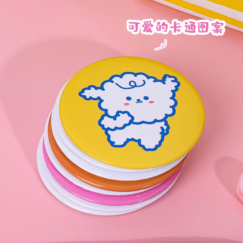 ❤Hàng Có Sẵn!❤Gương Trang Điểm Mini Hình Tròn Họa Tiết Hoạt Hình Phong Cách Hàn Quốc