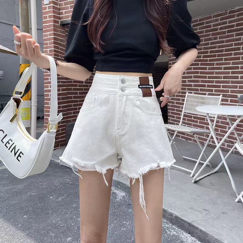 Quần Short Denim Lưng Cao Dáng Rộng Cỡ Lớn Thời Trang Hàn Quốc Xinh Xắn Cho Nữ