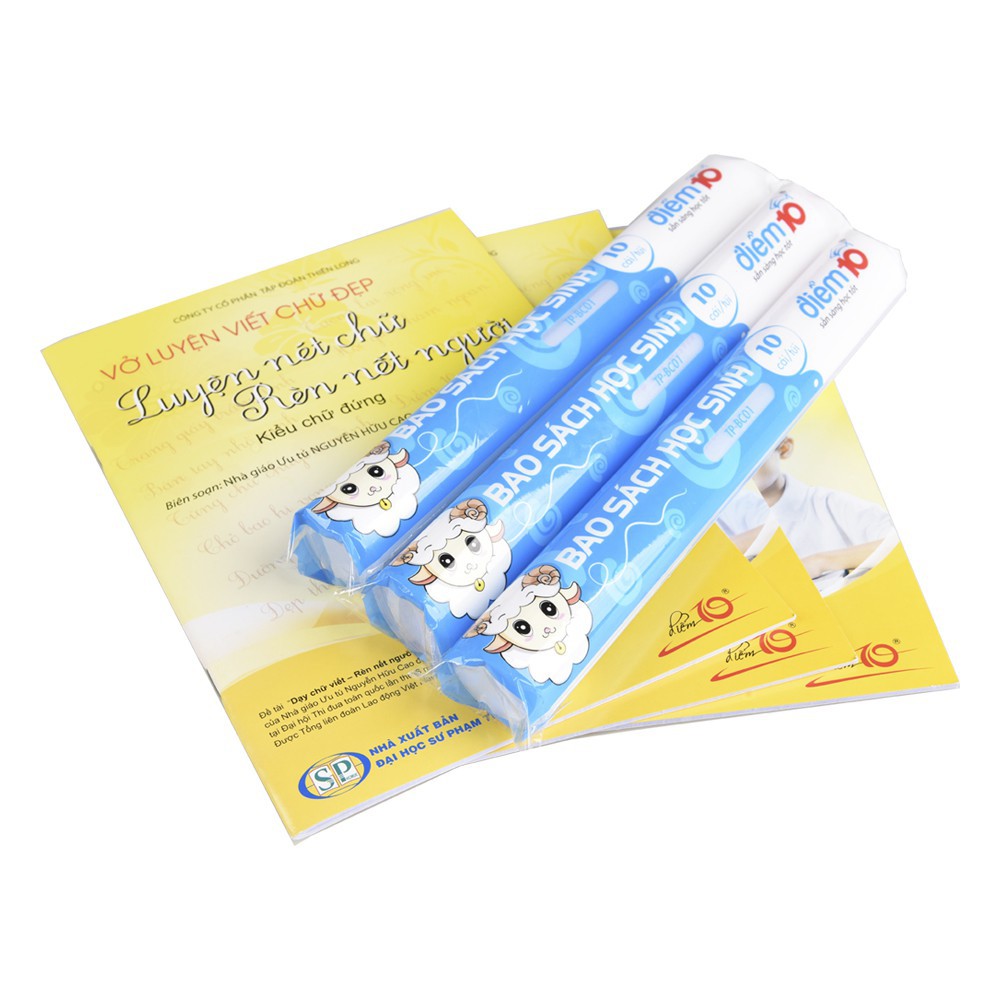 Combo 10 Bìa bao SGK &amp; tập cấp 1 TP-BC01