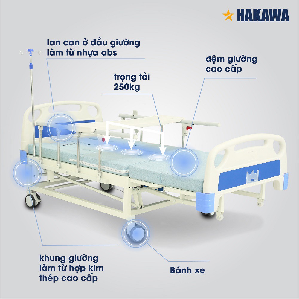Giường y tế trợ lực HAKAWA - HK-D95 - Bảo hành 5 năm
