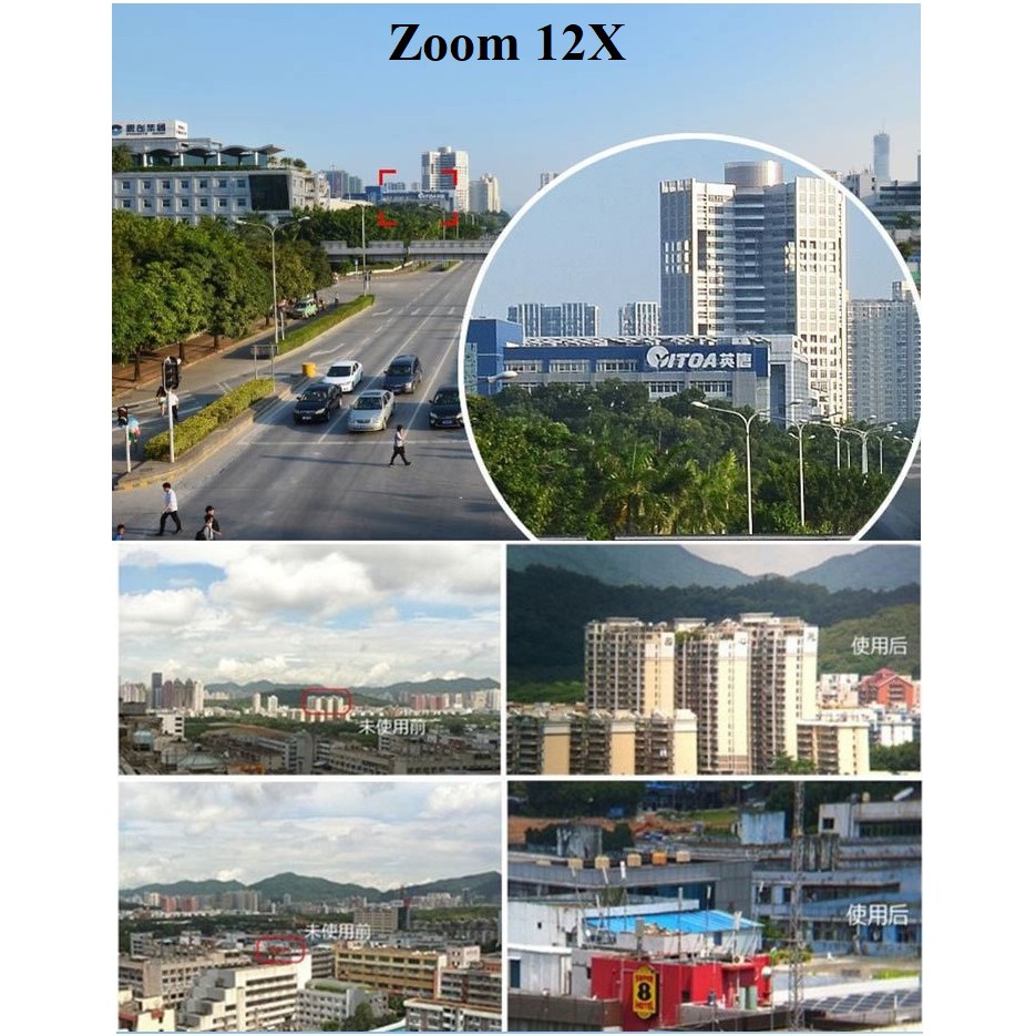 Len zoom 12X cho Điện thoại chụp hình siêu xa