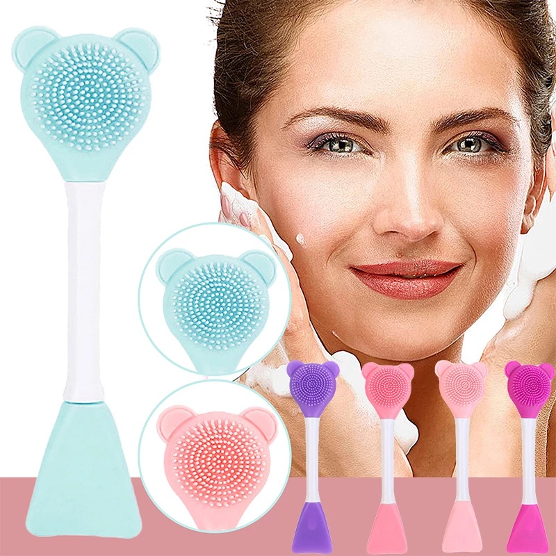 1 Cọ Silicone Mềm Hai Đầu Dùng Để Vệ Sinh Mặt Nạ Chăm Sóc Da Tiện Dụng
