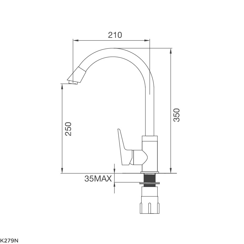 [FREESHIP HCM] Vòi Rửa Chén Malloca K279N - Đồng Thau Mạ Chrome