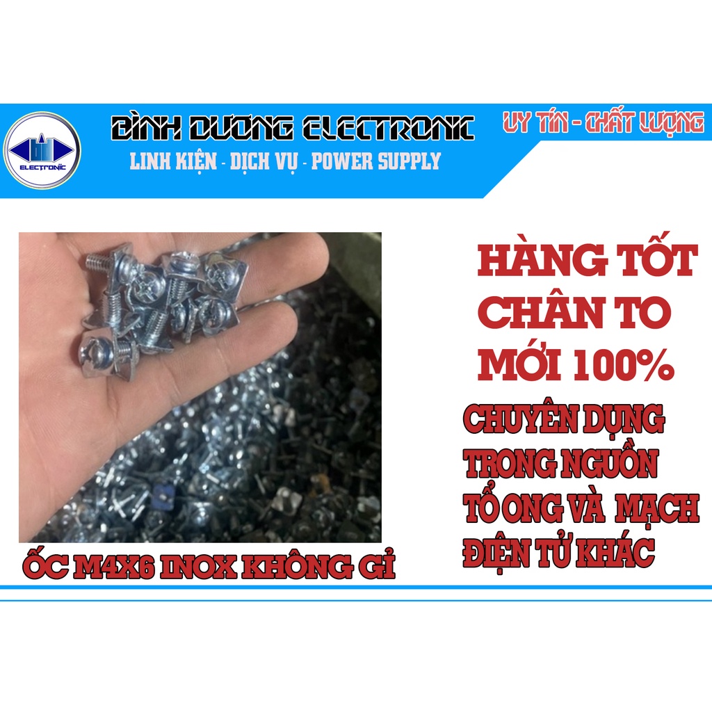 20 ỐC M4X6 THÉP MẠ INOX CÓ LONG ĐEN VUÔNG CHUYÊN DỤNG TRONG NGUỒN TỔ ONG VÀ BOARD MẠCH KHÁC MỚI