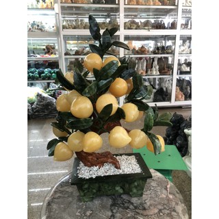 Cây Đào phong thủy đá ngọc hoàng long gồm 18 quả - Cao 42 cm