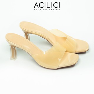 Dép cao gót nữ ACILICI quai mika, guốc cao gót quai trong thời trang, gót cao 7cm_TC034