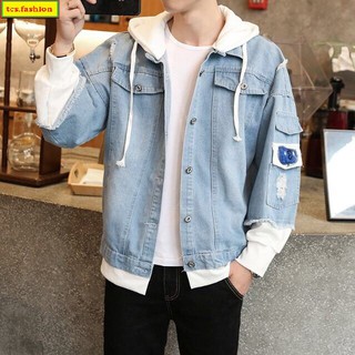 [Hàng Chuẩn Shop] Áo Khoác Jean Nam Liền Mũ Đep Mã 08 Cao Cấp Không Phai Thời Trang TCS.FASHION