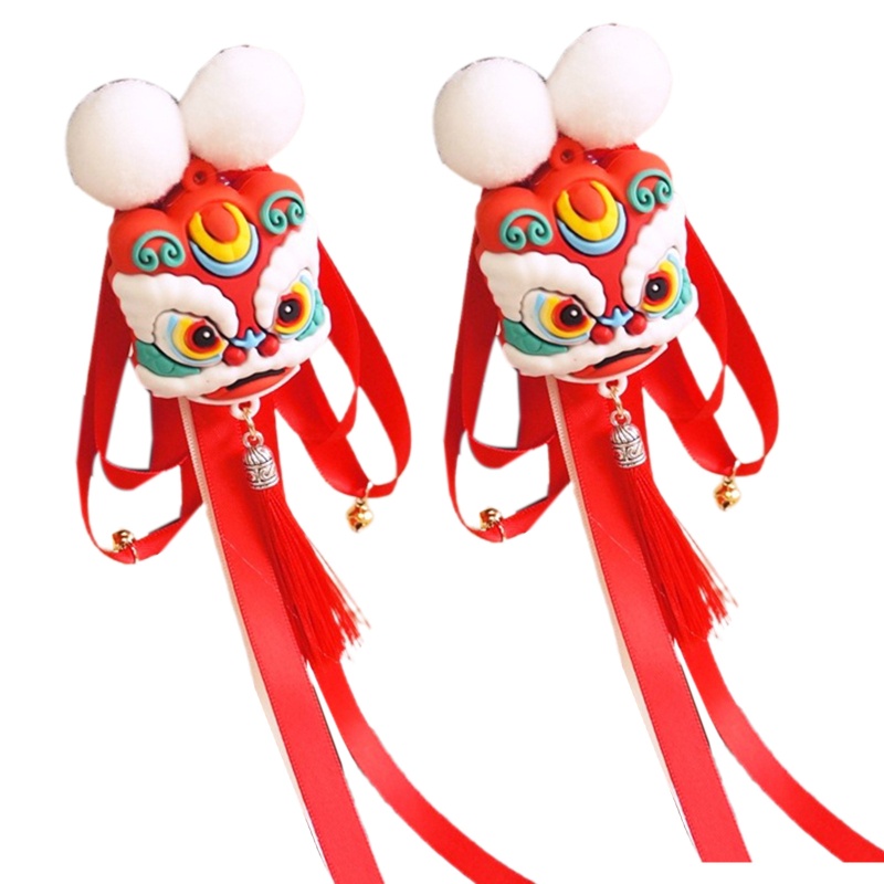 Kẹp Tóc Ruy Băng Tua Rua Hình Hổ Hóa Trang Nhân Vật Hoạt Hình Năm Mới