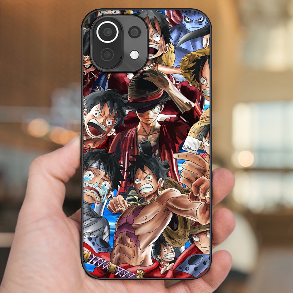 Ốp lưng Xiaomi Mi 11 Lite viền đen in hình Luffy One Piece