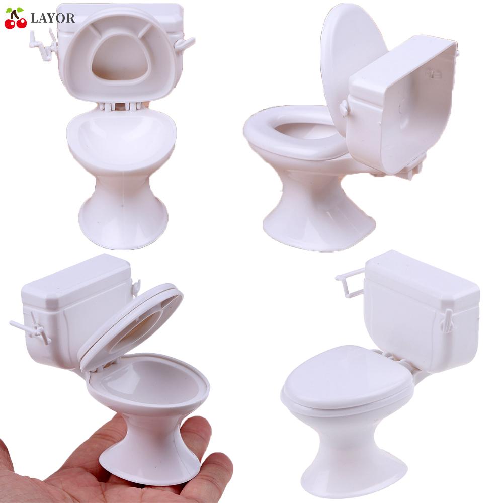 Đồ trang trí Bồn Cầu Mini Trang Trí Nhà Búp Bê Phong Cách Cổ Điển