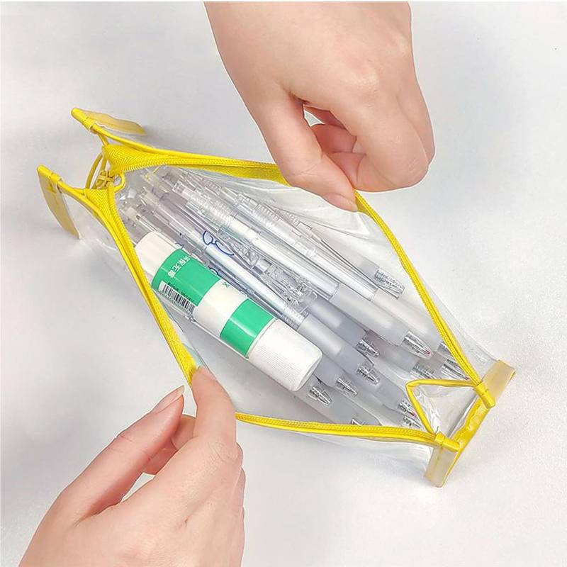⭐ iLado ⭐  Túi đựng bút trong suốt cute túi PVC dễ thương và di động túi zip nhỏ hộp vải đựng đồ Hộp đựng hộp bút hologram bút cute bọc zip tiểu an văn phòng phẩm Đa Dụng túi đựng đồ dùng cá nhân hình