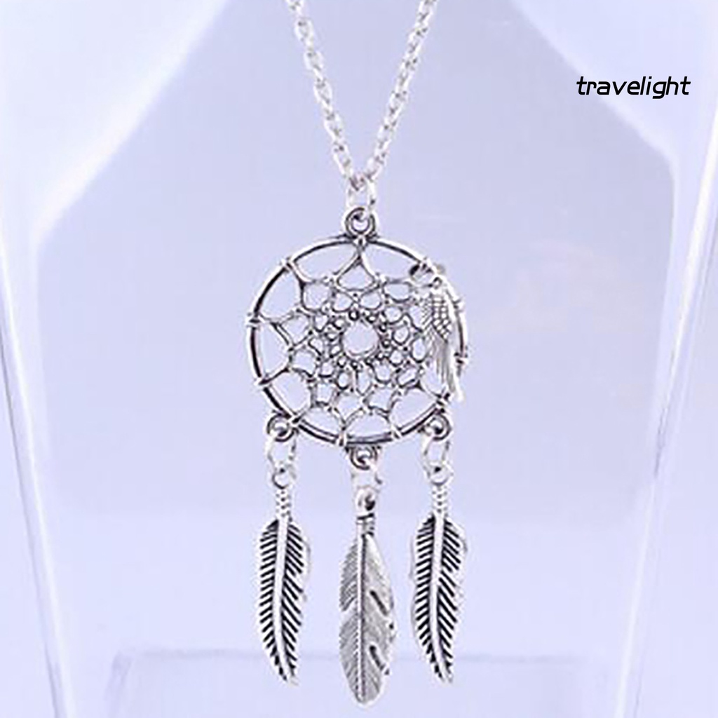 Vòng cổ Mặt Dreamcatcher Phối Lông Vũ Thời Trang Xinh Xắn Cho Nữ