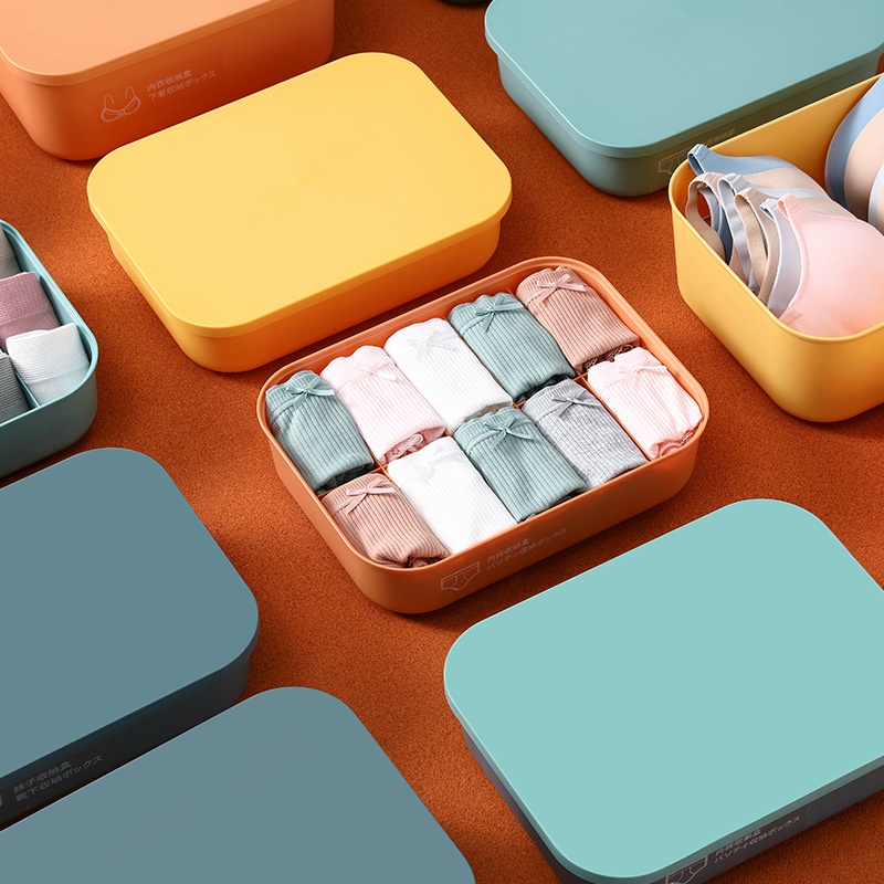 Hộp đựng đồ lót gấp gọn,（set 3 hộp）Siêu tiện lợi, gọn gàng-Hộp đựng tất quần áo,quần lót + tất + đồ lót-YYK-18