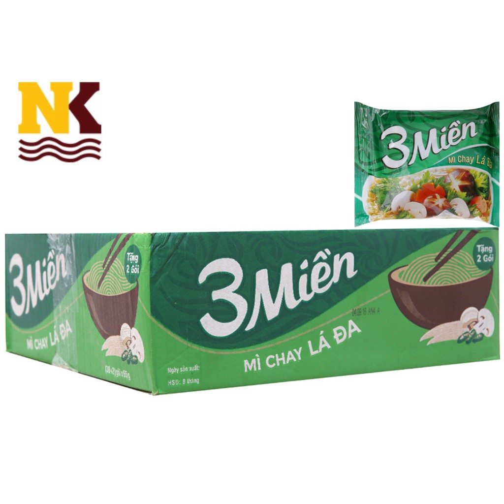 Mì 3 miền chay lá đa 65g x 30 gói