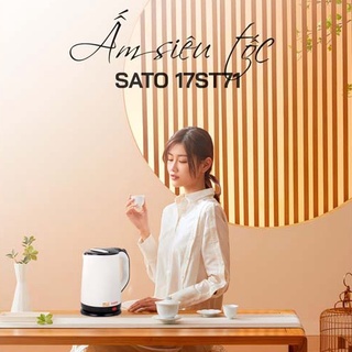 Ấm siêu tốc -Ấm điện SATO 17ST71 1.8L đế xoay 360 độ tiện dụng an toàn sử dụng đun sôi nhanh chóng