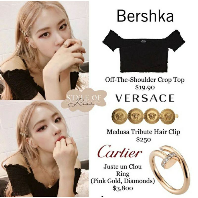 Nhẫn đinh uốn đính đá viền giống ROSÉ Blackpink (Không han gỉ) (Có ảnh thật)