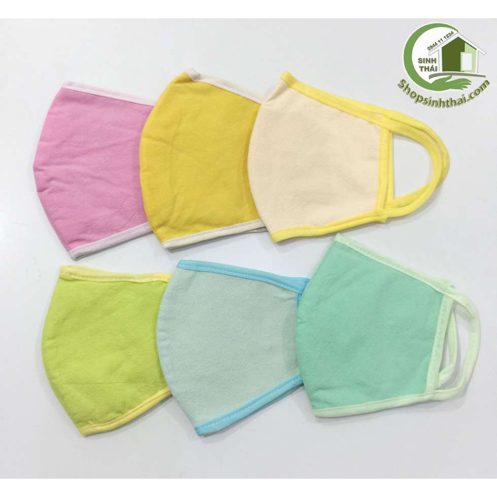 Khẩu trang tiện lợi thun cotton dày 2 lớp - giao màu ngẫu nhiên