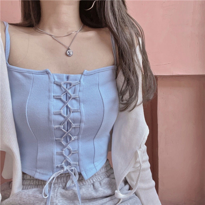 Áo Ống Hai Dây Màu Hồng Trơn Thời Trang Mùa Hè Dành Cho Nữ