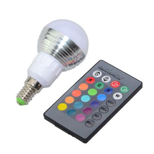RGB E14 LED bulb 85-265V LED lamp spotlight + IR remote control dimmer driver interior decorations