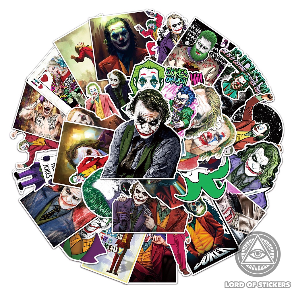 Set 50 Hình Dán The Joker Sticker DC Comics Chống Thấm Nước Trang Trí Mũ Bảo Hiểm, Laptop, Ván Trượt, Vali, Điện Thoại