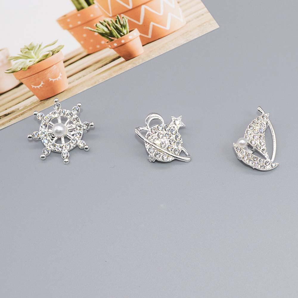 JARRED Trâm Cài Áo Hình Con Tàu Đính Đá Thời Trang Hàn Quốc