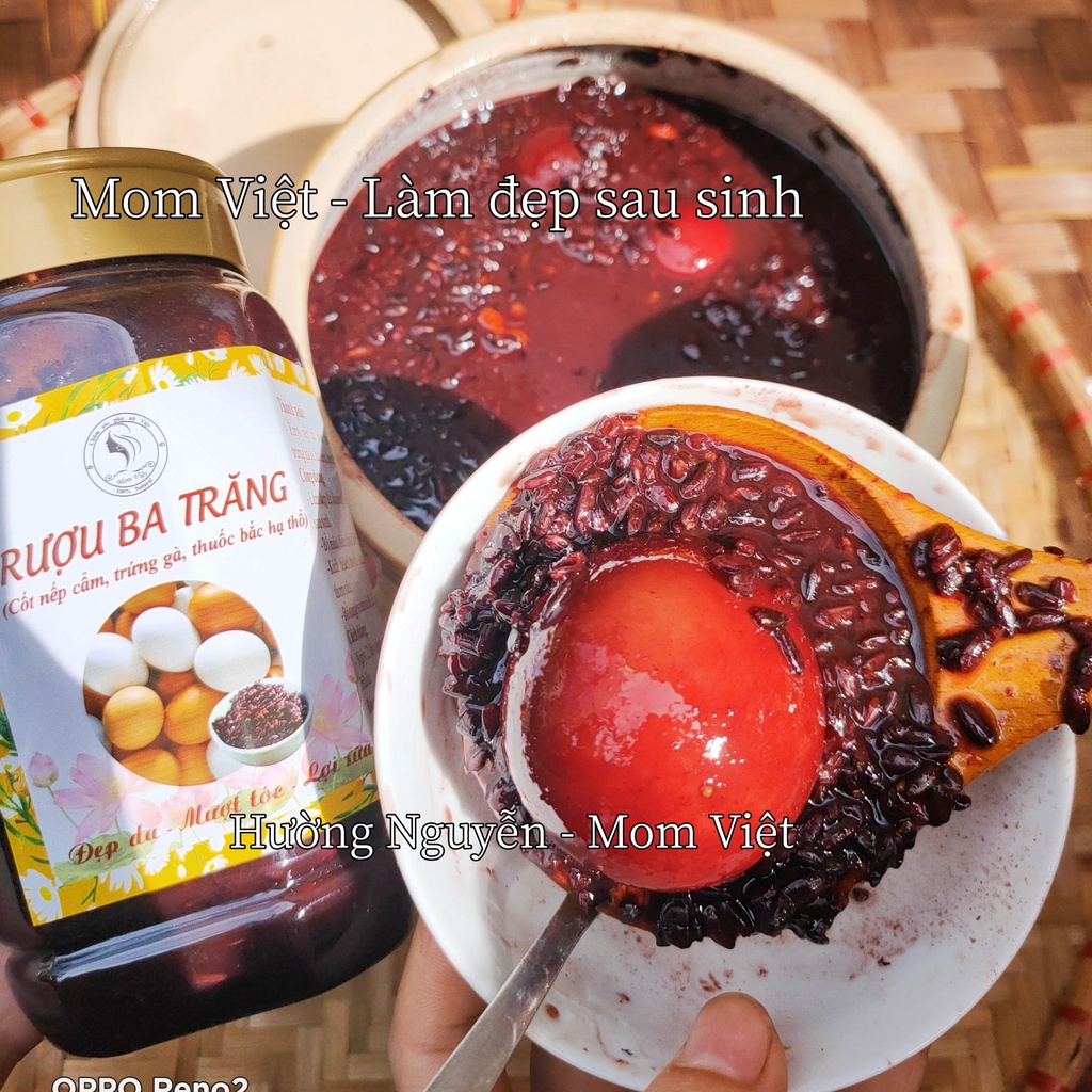 (NGUYÊN TRỨNG) 1LÍT  NẾP CẨM TRỨNG GÀ HẠ THỔ | BA TRĂNG NGUYÊN CÁI (HANDMADE)