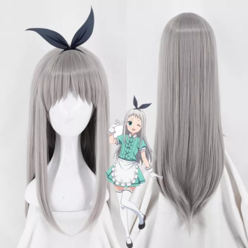 [Sẵn] Wig/Tóc giả Hideri Kanzaki - Blend S màu xám trắng [Miu Cosplay]