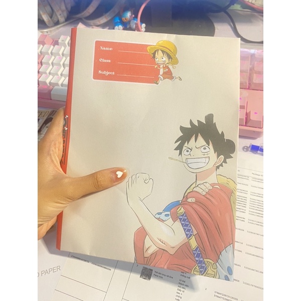 10 Tờ BÌA BAO TẬP ANIME ONE PIECE tặng Thời Khoá biểu