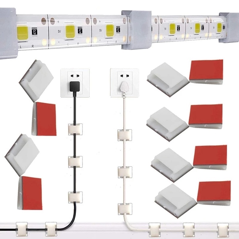 Set 10 Kẹp Giữ Dây Cáp Có Đèn LED Tiện Lợi Giá Đỡ
