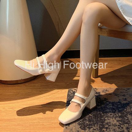 Gìay búp bê Mary Jane phong cách cổ tích đẹp, giày búp bê da trơn bóng thu đông 2022