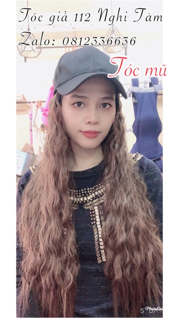 Tóc kèm mũ len , mũ lưỡi chai