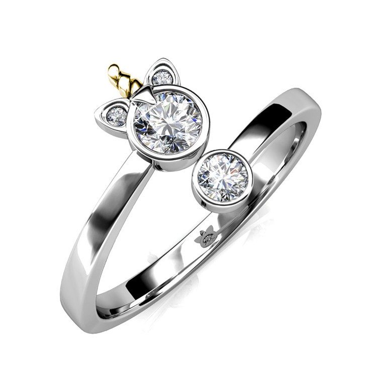 Nhẫn bạc ý 925 pha lê Swarovski Free size DRS0084