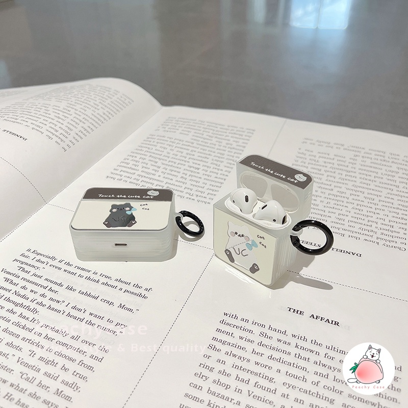 Vỏ Bảo Vệ Hộp Sạc Tai Nghe Airpods 1 2 Pro Air Pod 3 Không Dây Tráng Gương Hình Chú Mèo Dễ Thương Kèm Nhẫn Chống Thất Lạc Tiện Dụng