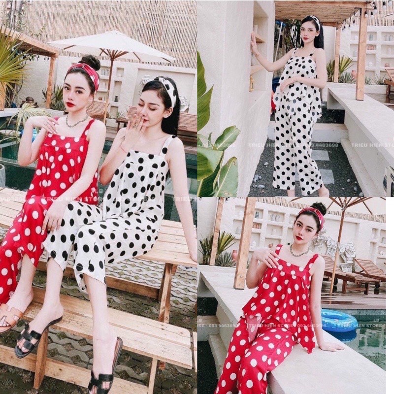 Set Bộ Bigsize Chấm Bi 2 Dây Quần Lửng Qua Gối Chấy Mềm Mát Hàng May Kỹ Size 50-95kg | BigBuy360 - bigbuy360.vn