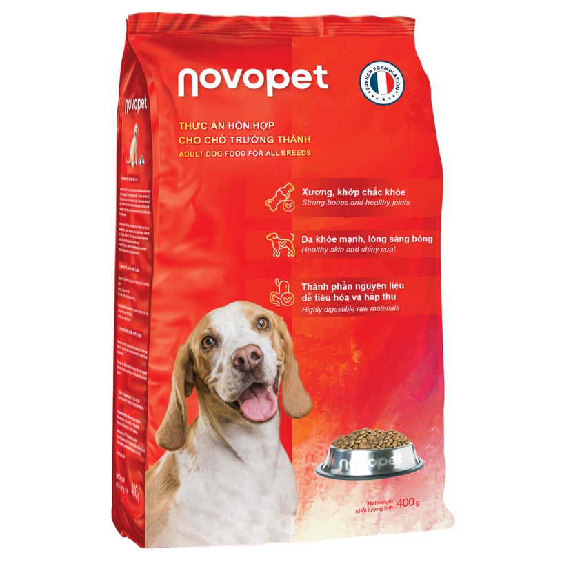 Thức ăn chó giá rẻ dành cho chó trưởng thành bao xá 20kg NOVOPET