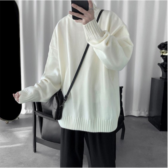 Áo len cổ lọ dáng rộng thiết kế mới thời trang theo phong cách hàn quốc cho nam simple ifashion thời trang nam cotton dày dặn