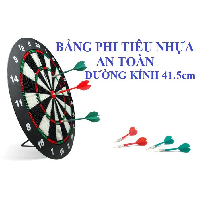 Bảng phi tiêu đầu nhựa an toàn, treo tường & để bàn 17 inches (41.54cm) cao cấp