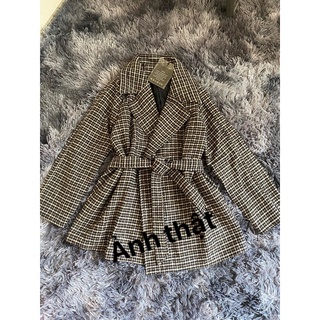 (ORDER) ÁO DẠ KẺ THẮT NƠ KÈM ẢNH THẬT