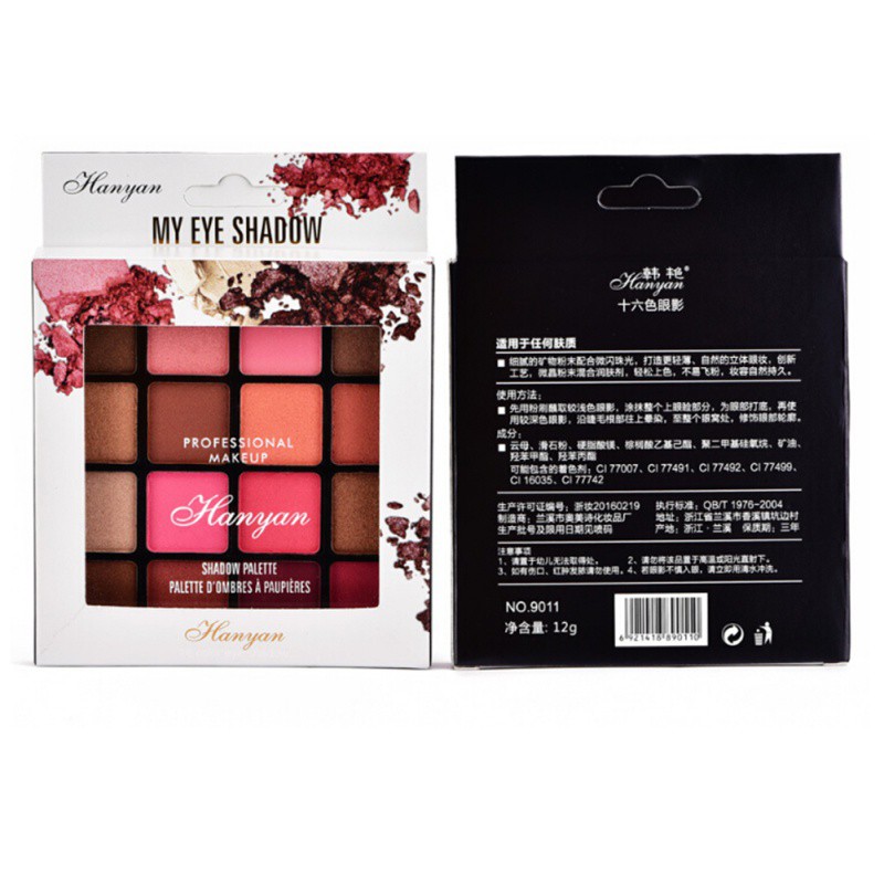 [Hàng mới về] Bảng phấn mắt 16 màu lấp lánh chống thấm nước trang điểm lâu trôi